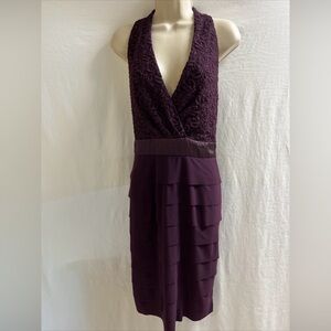 Jones wear  women’s size 14 short sleeve neck purple cocktail dress